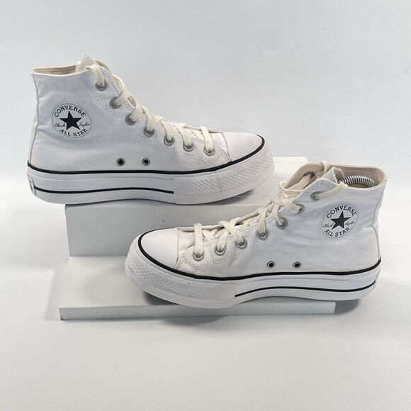 Converse Chuck Taylor All Star Womens Lift Platform High Top White/Black Size 9 - Picture 4 of 11
